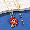 Brass Micro Pave Cubic Zirconia and Enamel Pendant Necklaces NJEW-Q041-06G-5