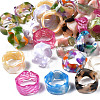 Resin Wave Cuff Ring RJEW-T022-011-1
