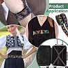 BENECREAT 6 Yards 2 Colors Ethnic Style Embroidery Flat Polyester Elastic Triangle Jacquard Rubber Cord/Band OCOR-BC0007-68-6