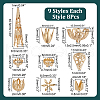 ARRICRAFT 72Pcs 9 Styles Brass Bead Caps FIND-AR0005-37-2