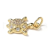 Brass Micro Pave Cubic Zirconia Charms KK-I276-37G-2