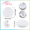 SUNNYCLUE 3Pcs Shell Shaped Velvet Jewelry Storage Boxes AJEW-SC0002-94-2