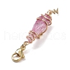 Wire Wrapped Nuggets Electroplated Natural Quartz Crystal Pendant Decorations HJEW-JM03127-06-4