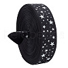   25 Yards Polyester Star Print Grosgrain Ribbon OCOR-PH0004-09-1