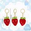 6Pcs Handmade Crochet Wool Strawberry Keychains KEYC-NB00003-2