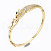 Brass Micro Pave Cubic Zirconia Bangles BJEW-T018-01G-NF-2