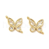 Rack Plating Brass Pave Cubic Zirconia Connector Charms KK-D087-04G-2