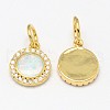 Brass Micro Pave Cubic Zirconia Charms X-ZIRC-G068-01G-1