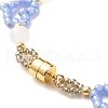Glass Seed & Natural Agate Beaded Bracelet with Brass Magnetic Clasp BJEW-JB07803-03-5