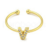 Rack Plating Brass Open Cuff Rings for Women RJEW-F162-02G-V-2