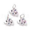 Brass Micro Pave Cubic Zirconia Charms ZIRC-F106-08P-1