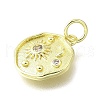 Brass Micro Pave Cubic Zirconia Pendants KK-V007-34G-2