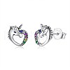 Rhodium Plated 925 Sterling Silver Stud Earrings STER-BB72164-7
