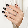 Simple Style 925 Sterling Silver Micro Pave Clear Cubic Zirconia Finger Rings WG5B003-01-2