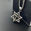 Stylish Stainless Steel Cross Star of David Pendant Punk Hip-hop Necklaces ZA2727-3