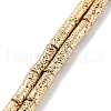 Electroplated Natural Lava Rock Beads Strands G-H303-A08-LG-1