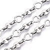 Tarnish Resistant 661 Stainless Steel Heart & Flat Round & Oval Link Chains CHS-T005-02P-1