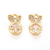 Brass Micro Pave Cubic Zirconia Charms KK-N263-61G-1