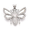 Brass Micro Pave Clear Cubic Zirconia Pendants KK-N268-61P-1