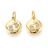 Brass Micro Pave Cubic Zirconia Charms KK-N257-67G-1