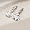Stainless Steel Flat Round with Hollow Heart Hoop Earrings Daily Holiday Accessories OM1741-1-6