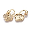 Brass Micro Pave Cubic Zirconia Screw Carabiner Lock Charms KK-M205-03G-2