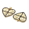 Brass with Cubic Zirconia Pendants KK-K341-01G-3