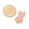 Handmade Glass Seed Beaded Cat Shape Pendants PALLOY-MZ00604-01-4
