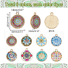   48Pcs 8 Colors Alloy Printed Pendants FIND-PH0021-12-2