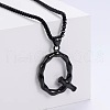 Stylish Stainless Steel Initial Pendant Necklaces SR1473-17-1