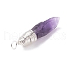 Rough Natural Amethyst Pendants PALLOY-JF01442-5