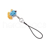 Glass Seed Bead Beaded Fish Charm Mobile Straps HJEW-MZ00182-02-4