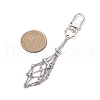 Stainless Steel Braided Chain Macrame Pouch Empty Stone Holder Pendant Decorations HJEW-JM02056-3
