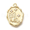 Brass Micro Pave Cubic Zirconia Pendants KK-Q035-16C-G-1