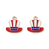 American Flag Style Alloy Enamel Pendants ENAM-K067-33-1