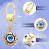 Olycraft 2Pcs 304 Stainless Steel Rhinestone & Resin Pendants Keychain HJEW-OC0001-13-4