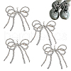 HOBBIESAY 4Pcs Bowknot Plastic Imitation Pearl Beads Shoe Charms AJEW-HY0001-92-1