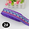 Ethnic Style Embroidery Polyester Ribbons FABR-PW0003-02B-1