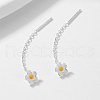 S925 Sterling Silver Flower Ear Thread GU0575-3