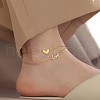 Love Heart 304 Stainless Steel Link Double Layer Anklets for Women FS-WG3305C-01-1