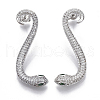 Brass Micro Pave Cubic Zirconia Stud Dangle Earrings EJEW-R114-005P-NF-1