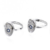Adjustable Brass Micro Pave Cubic Zirconia Finger Rings RJEW-S045-050P-NR-2