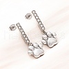 304 Stainless Steel Dangle Stud Earrings EJEW-C148-02P-3