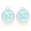 Golden Plated Alloy Enamel Charms ENAM-S118-04N-1