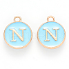 Golden Plated Alloy Enamel Charms ENAM-S118-04N-1