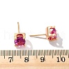 Square Brass Micro Pave Cubic Zirconin Stud Earrings EJEW-D318-03KCG-B-6
