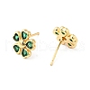 Rack Plating Brass Cubic Zirconia Stud Earrings for Women EJEW-G311-07G-3