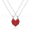 Valentine's Day Stainless Steel Magnetic Heart-shaped Couples Necklace Set with Peach Heart Pendant RE7695-9-1