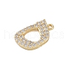 Rack Plating Brass Micro Pave Clear Cubic Zirconia Pendants KK-A224-03C-G-2
