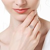 925 Sterling Silver Micro Pave Clear Cubic Zirconia Finger Rings for Women FS-WG35926-01-2